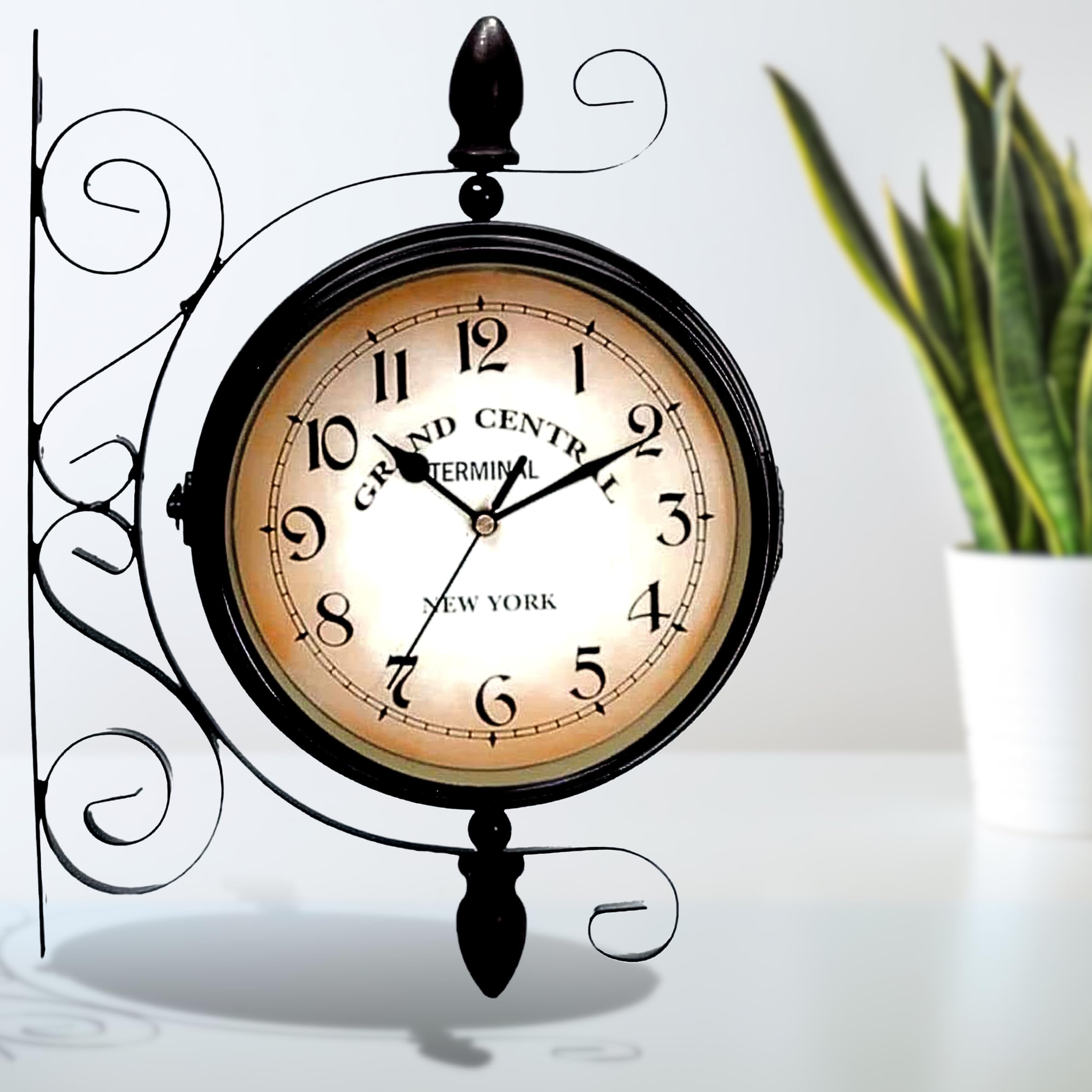 Vintage Double Sided Industrial Wall Clock - Silent Non-Ticking Steampunk Decor for Home, Office, Kitchen & Outdoor Spaces | Antique Style Wall Art & Unique Home Décor Gift Idea