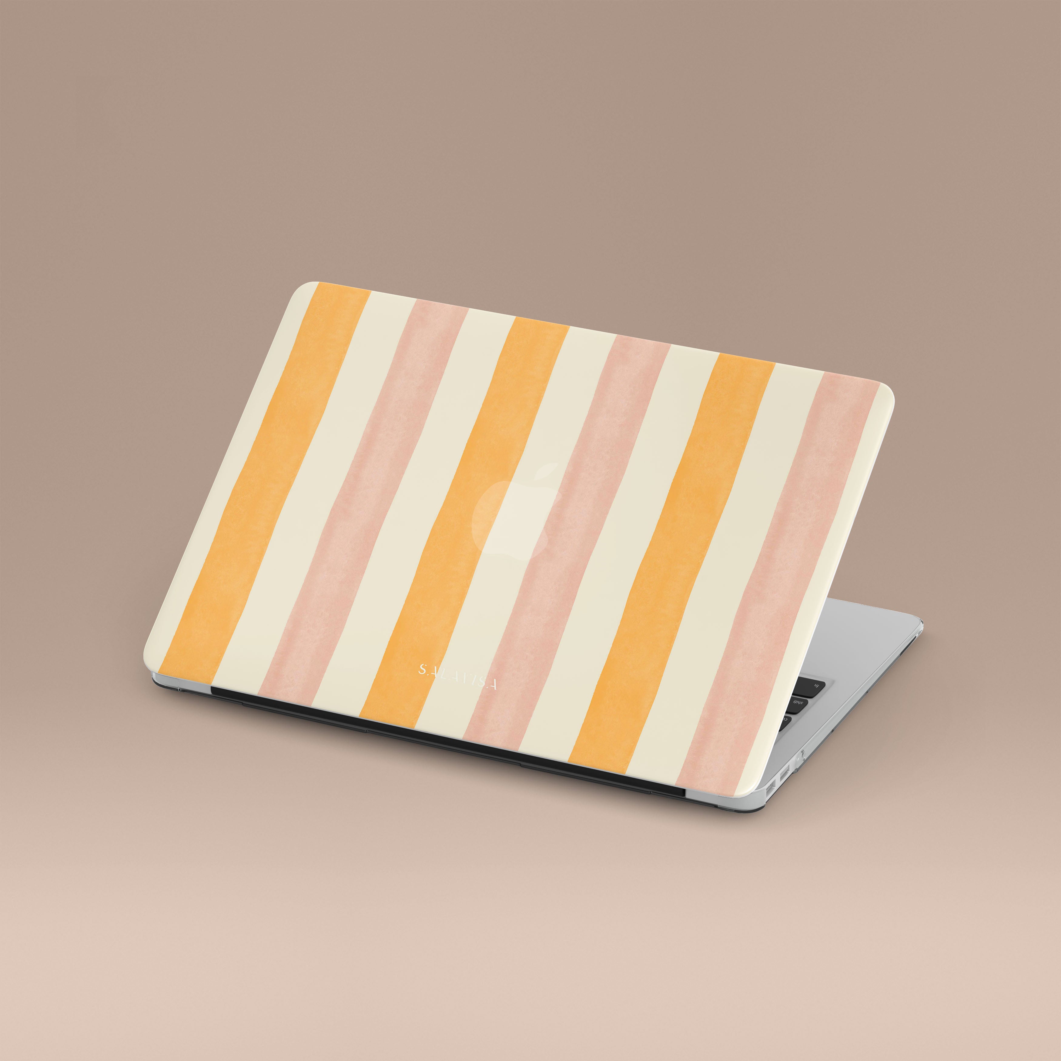 Durable Grooved Orange MacBook Case - Shockproof & Slim Fit Protective Cover for MacBook Air/Pro - Perfect for Work, Travel & Daily Use