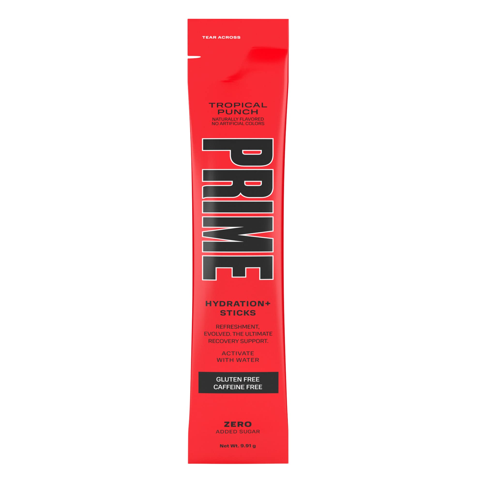 PRIME HYDRATION+ Sticks TROPICAL PUNCH - Electrolyte Powder Packets for Hydration On The Go | Low Sugar, Caffeine-Free, Vegan | 6 Single Serve Sticks | Perfect for Workouts, Travel & Outdoor Activities