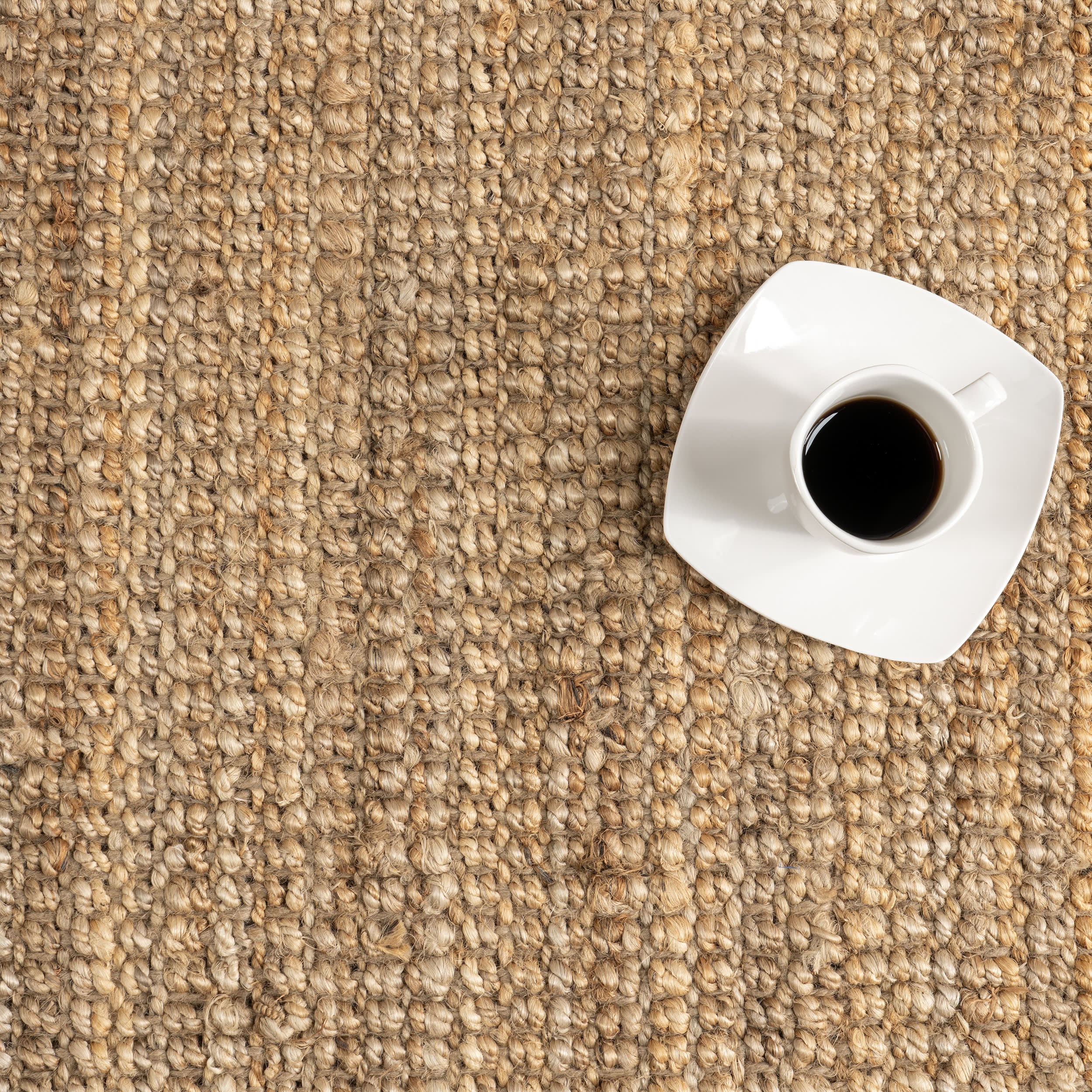 Chunky Jute Tasseled Rug - Natural Handwoven Boho Area Rug for Living Room, Bedroom & Nursery | Eco-Friendly Home Decor