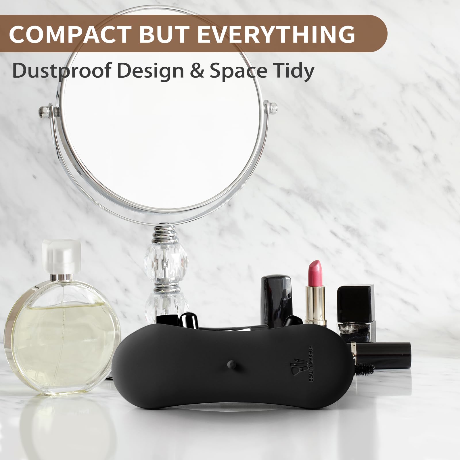 Portable Silicone Travel Makeup Brush Holder - Anti-Slip Cosmetic Brush Organizer with Soft Case | Perfect for On-the-Go Makeup Application, Vacation Essentials & Professional Makeup Artists