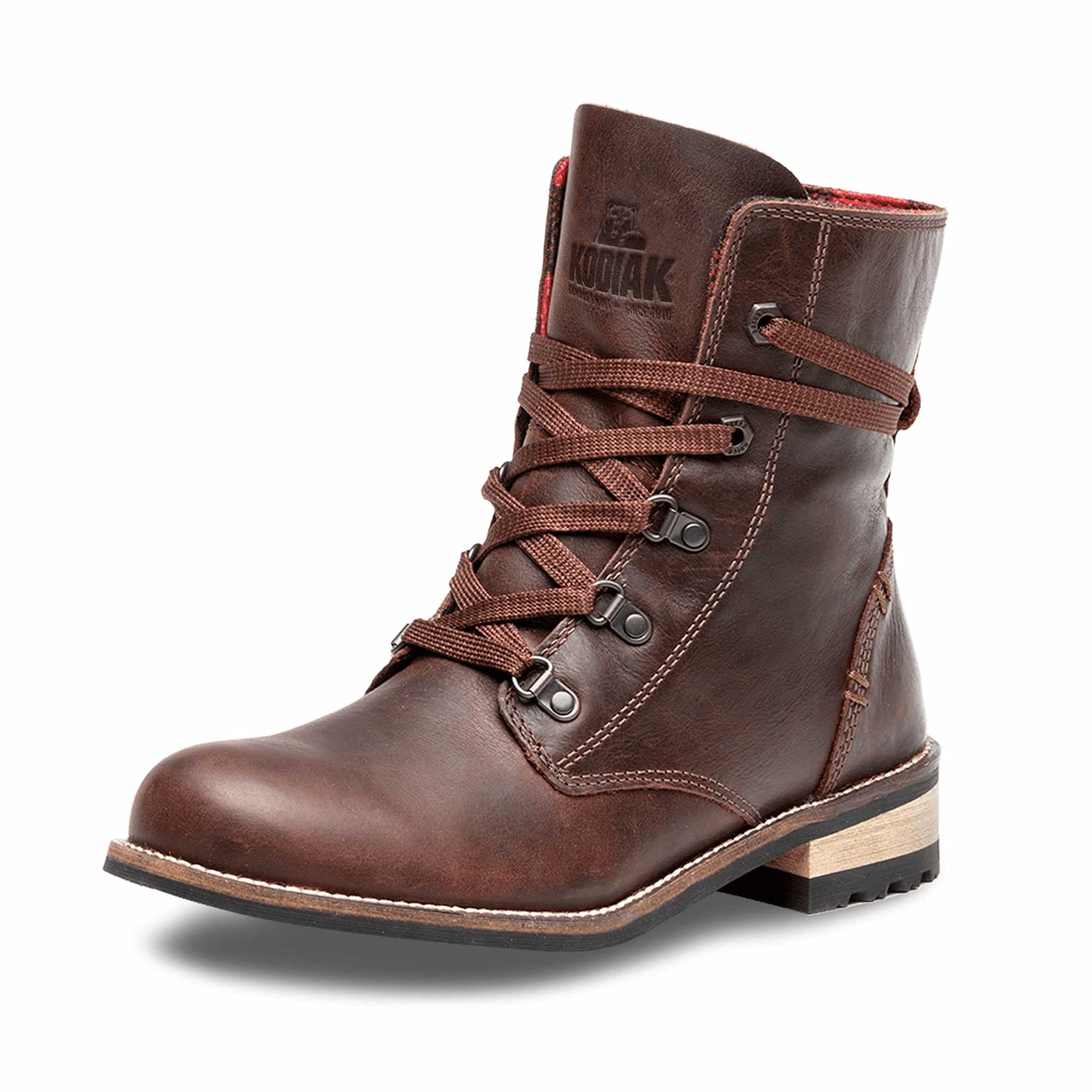 Kodiak Women's Canora Plaid Waterproof Winter Boots - Warm Slip-Resistant Outdoor Boots for Hiking, Snow & Rainy Days