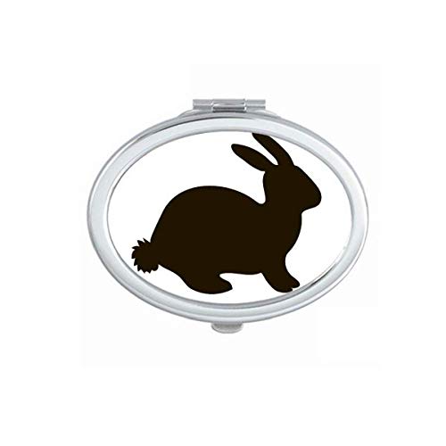 DIYthinker Black Hare Animal Design Portable Folding Mirror - Double-Sided Handheld Makeup Mirror for Travel, Home Vanity & On-the-Go Touch Ups