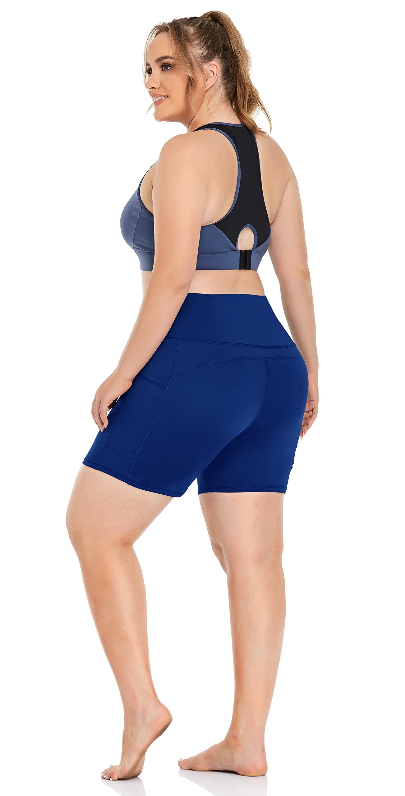 ZERDOCEAN Women's Plus Size High Waist Biker Shorts - 8