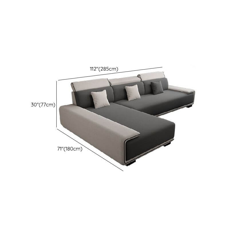 L-Shaped Scratch-Resistant Corner Sectional Sofa in Dove Grey - 3-Piece Left-Facing Armless Design with Chaise | Perfect for Living Room, Family Room & Small Spaces