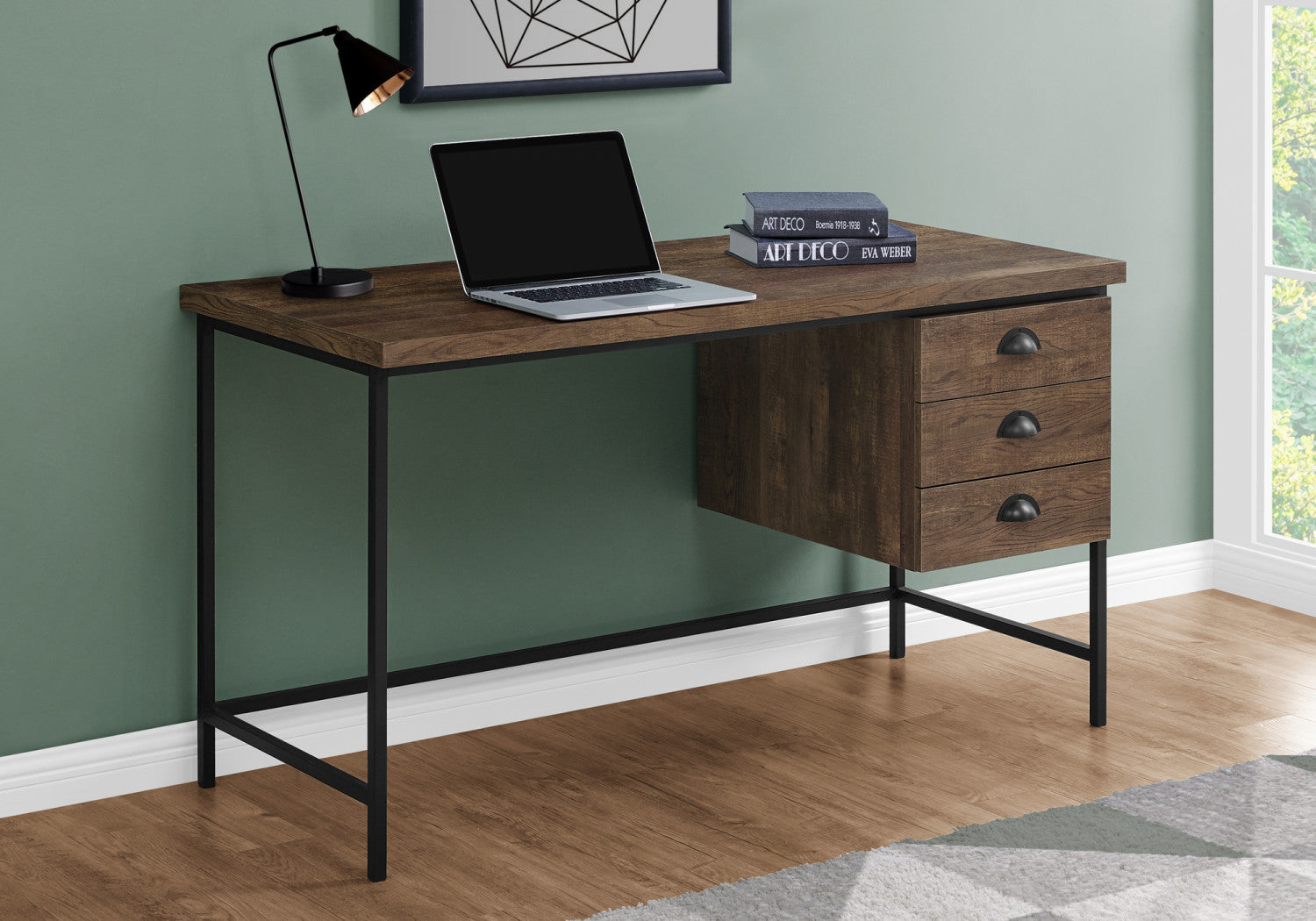 Premium Brown Omber Desk - Modern Wooden Home Office Desk for Study & Work - Perfect for Small Spaces & Remote Work Setup
