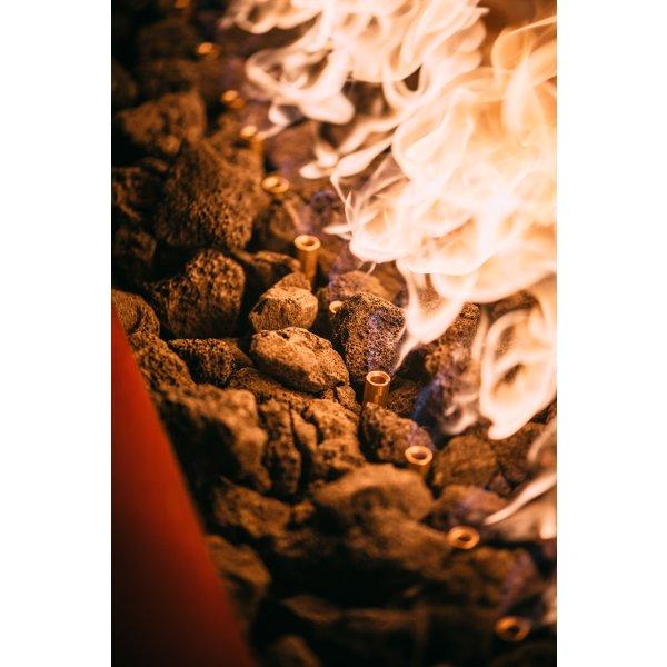 48-Inch Linear Fire Pit for Outdoor Patio, Backyard, and Garden - Modern Gas Fire Pit Table with Lava Rocks - Perfect for Camping, Parties, and Relaxation