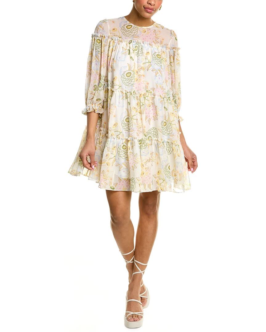 Ted Baker Women's Tiered Mini Dress - Floral Print, Short Sleeve, A-Line Silhouette | Perfect for Cocktail Parties, Date Nights & Summer Weddings