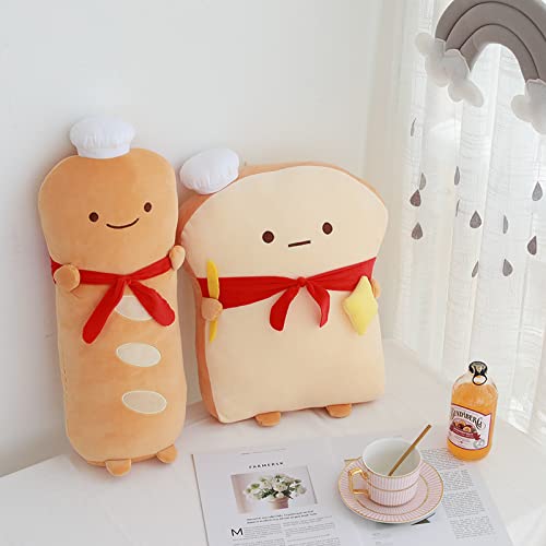 Funny Toast Bread Pillow - Cute Food Plush Toy for Sofa & Bed - Small Stuffed Toast Pillow (French Baguette, Brown) - Perfect for Home Decor, Gifts & Cosplay Props