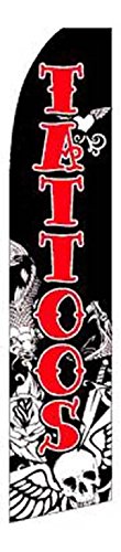 Custom Feather Flags with Tattoo Designs - Outdoor Advertising Banner for Tattoo Shops, Events & Promotions - Perfect for Street Marketing, Grand Openings & Tattoo Conventions