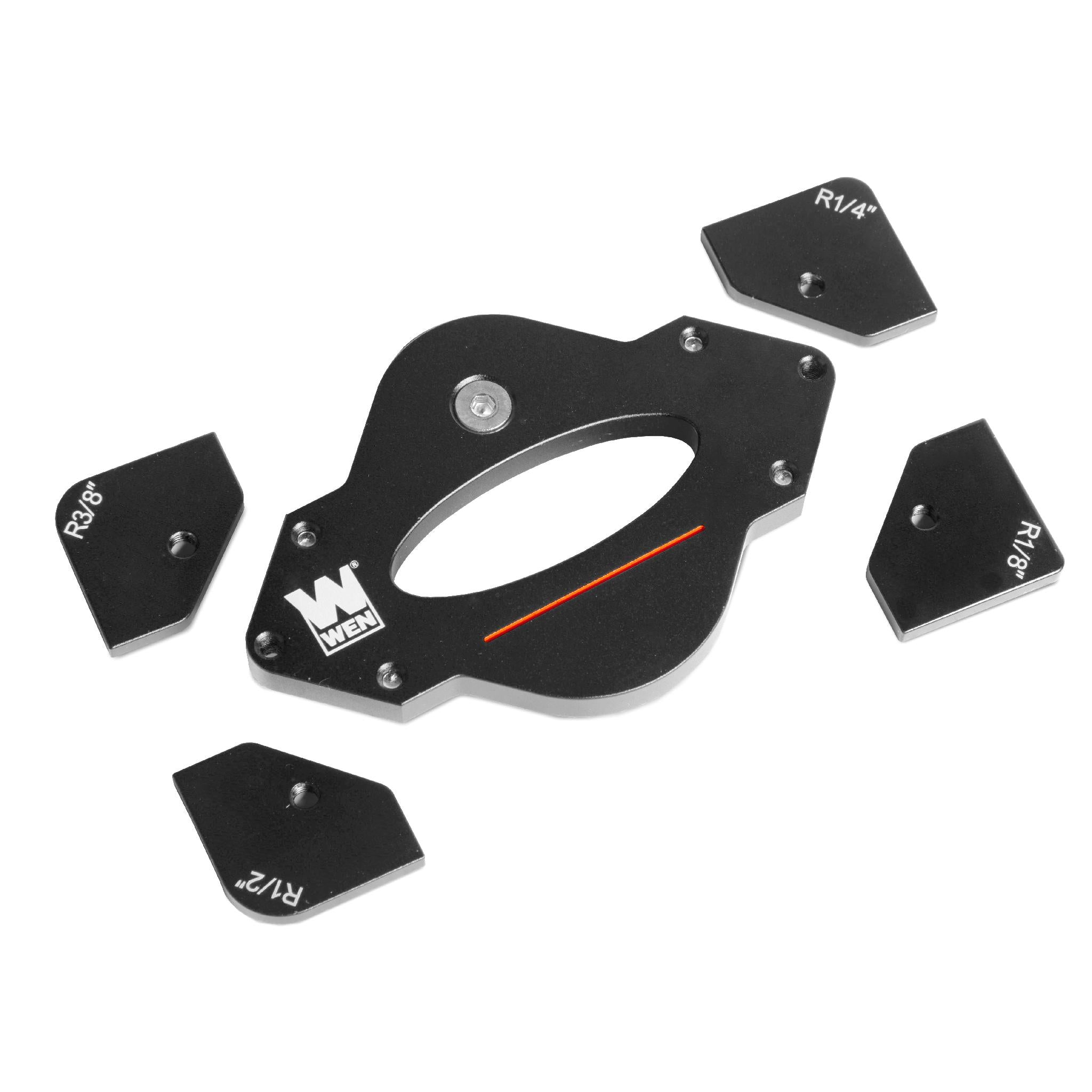 WEN RA001R 7-Piece Corner Radius Jig & Router Template Set | Perfect for Woodworking, Cabinet Making & DIY Projects