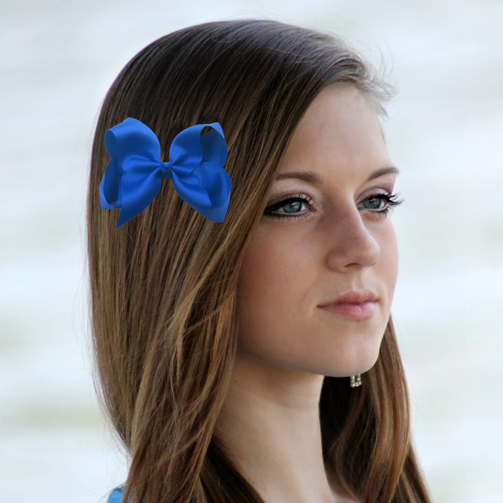 2 Pcs Ribbon Hair Bow Clips - Elegant Barrettes & Ponytail Holders for Women & Girls (6 Inch) | Perfect for Christmas, Weddings, Birthdays & Valentine's Day | Hair Styling Accessories for Parties, Prom & Everyday Wear