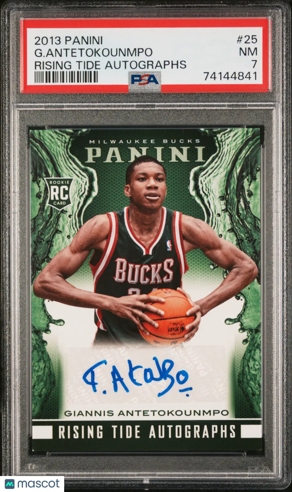 2013 Panini Basketball Rising Tide Giannis Antetokounmpo Rookie Card Autograph PSA 7 - Perfect for NBA Collectors & Basketball Fans Display