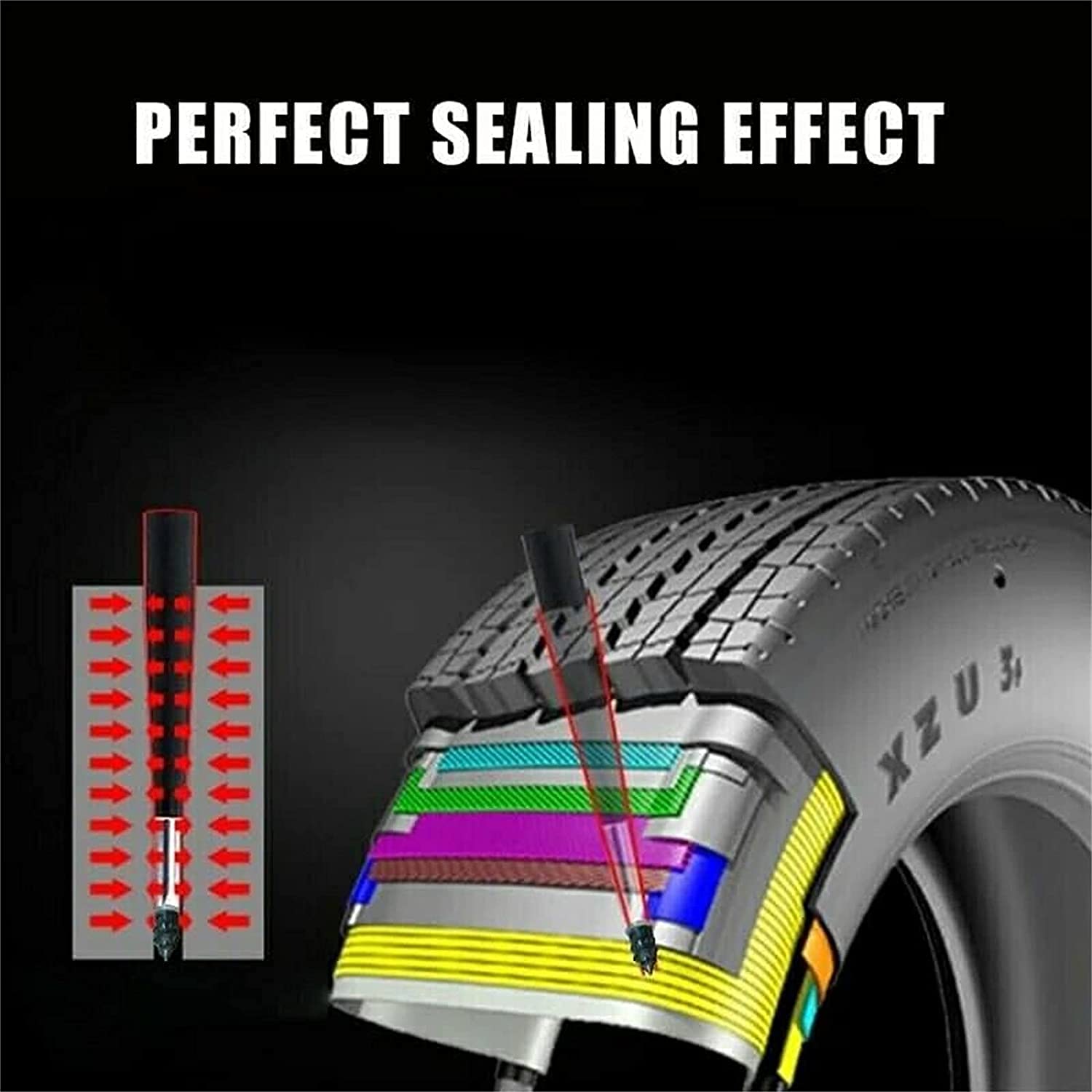 Tubeless Tire Repair Kit - 10pcs Mushroom Plugs & Push Pin Rivets for Motorcycle & Car Tires | Puncture Repair Nails for Vacuum Seal | On-Road Emergency Tire Fix for Bikes, Scooters & Automobiles