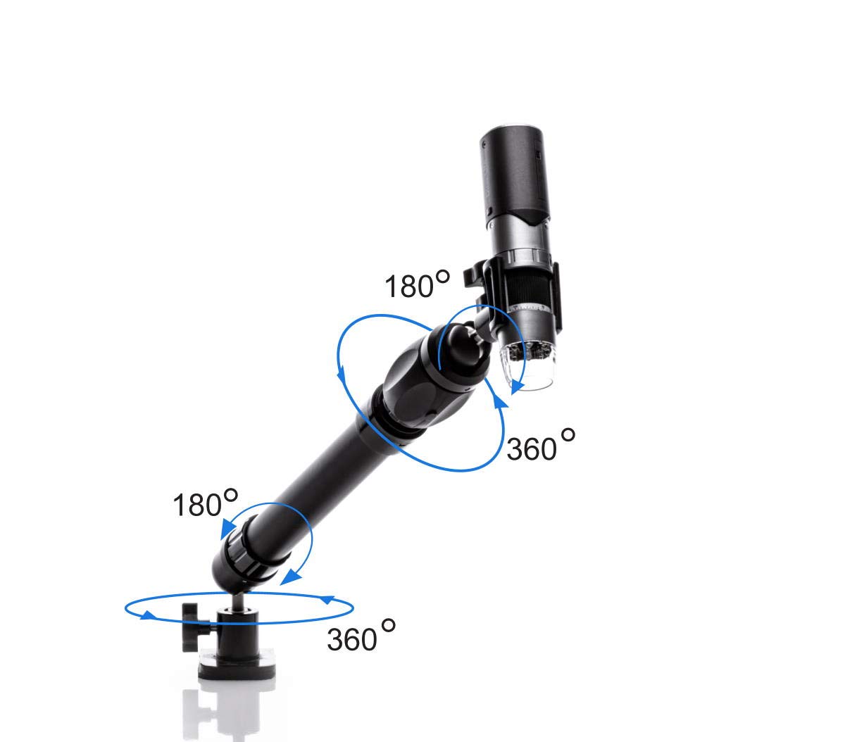 Adjustable USB Microscope Stand with C-Clamp Base - Perfect for Electronics Repair, Jewelry Inspection & Science Education