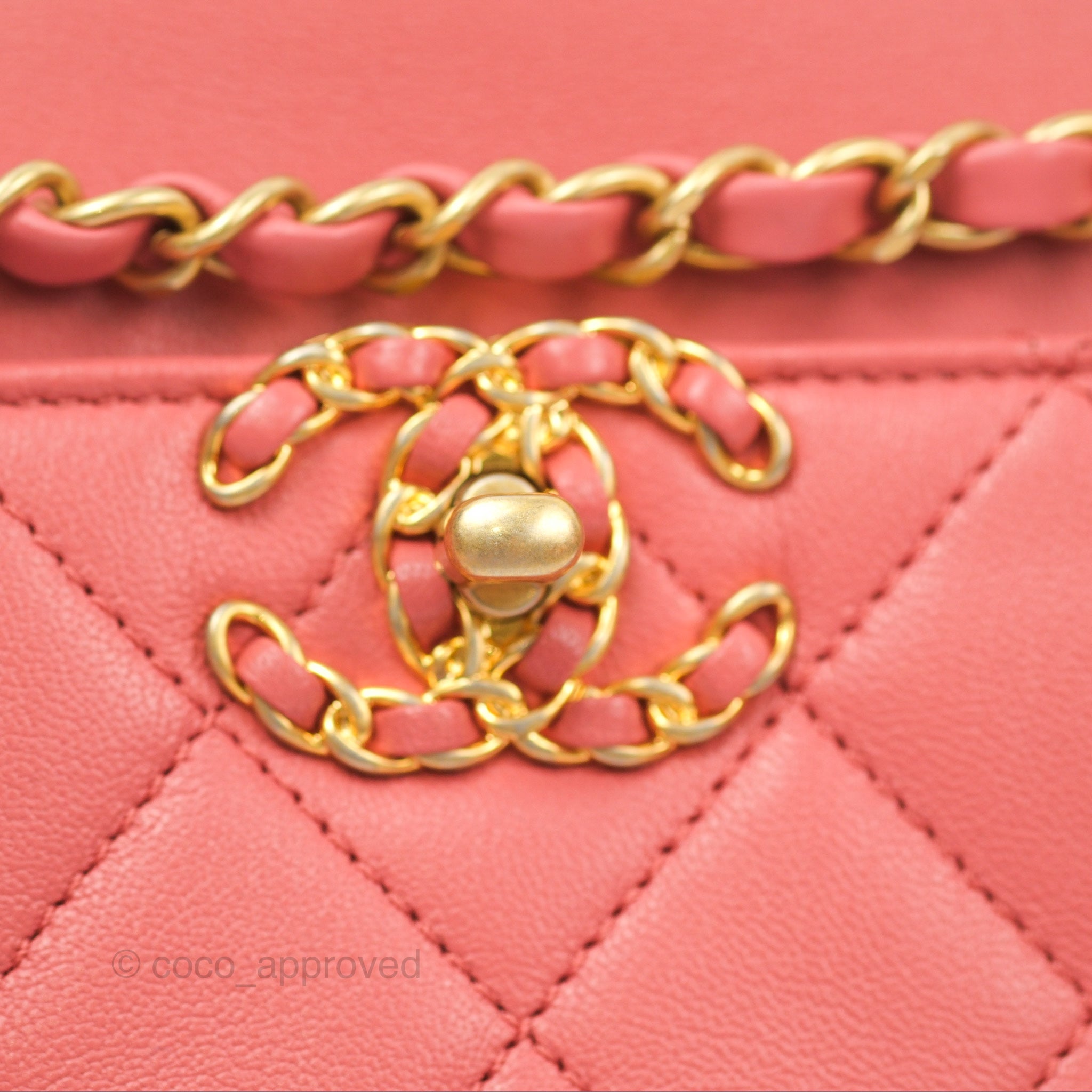 Chanel Pink Goatskin Camera Bag with Aged Gold Chain Strap - Luxury Crossbody Bag for Women, Perfect for Parties & Date Nights
