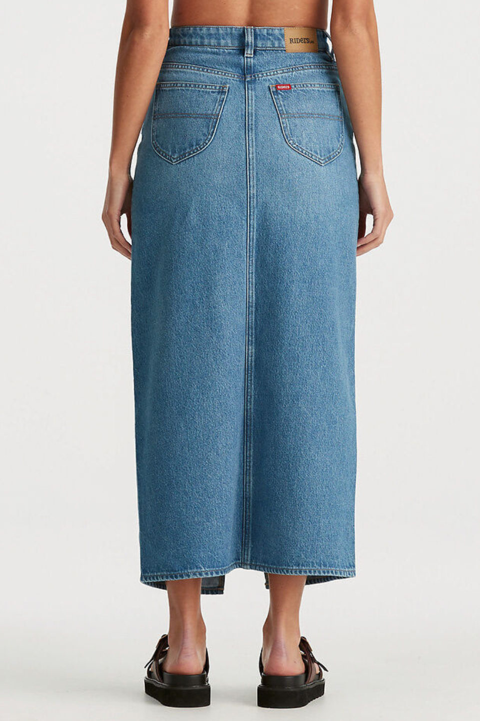 Hi Pacific Fade Blue Maxi Skirt for Women - Flowy Beach Skirt with Side Slit, Boho Summer Skirt - Perfect for Beach Vacations, Music Festivals and Casual Outings