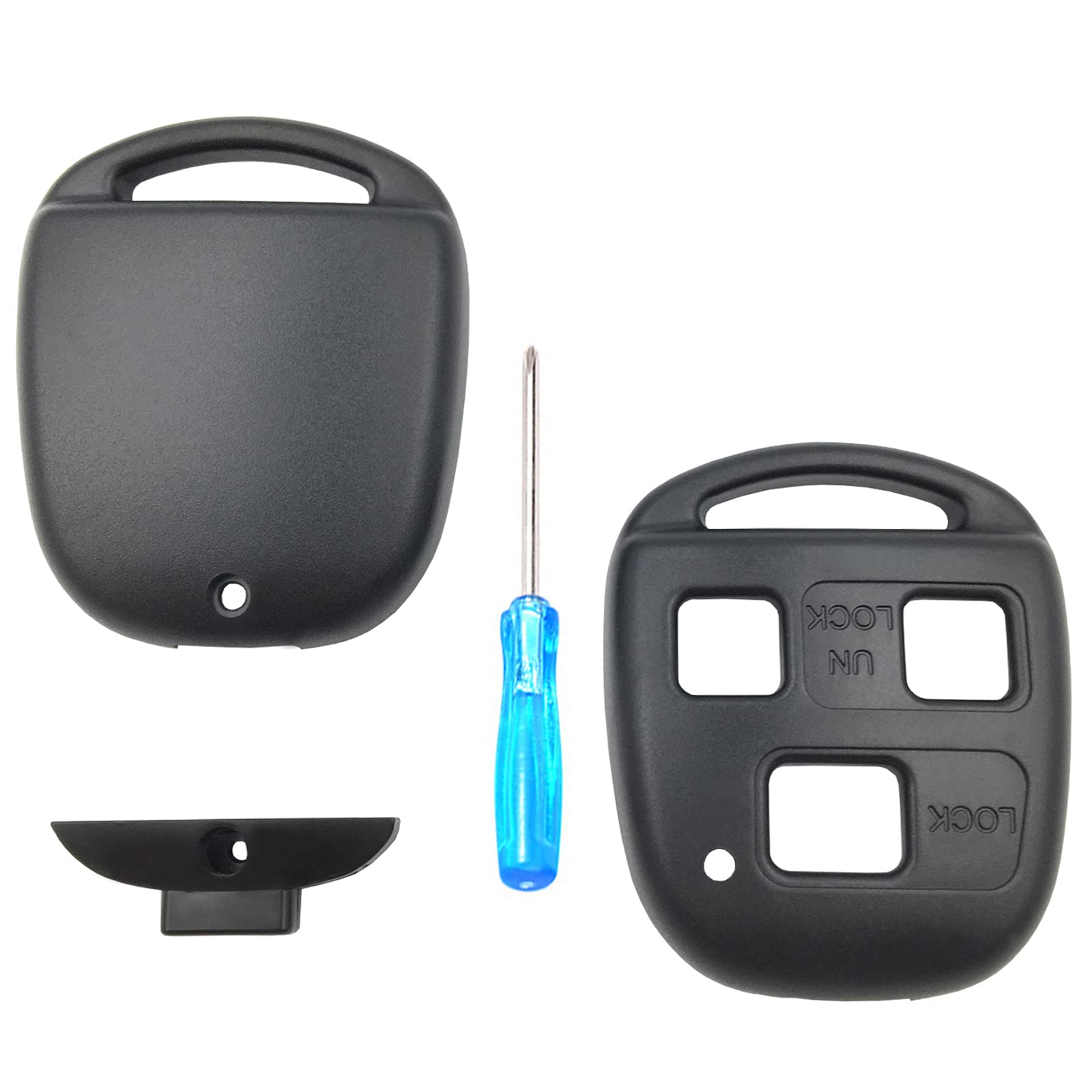 Lexus Toyota Key Fob Replacement Shell Case - Black Keyless Entry Remote Housing with Screwdriver (1 Pack) | Perfect for Damaged or Worn Key Fob Repair, Car Key Replacement & DIY Projects