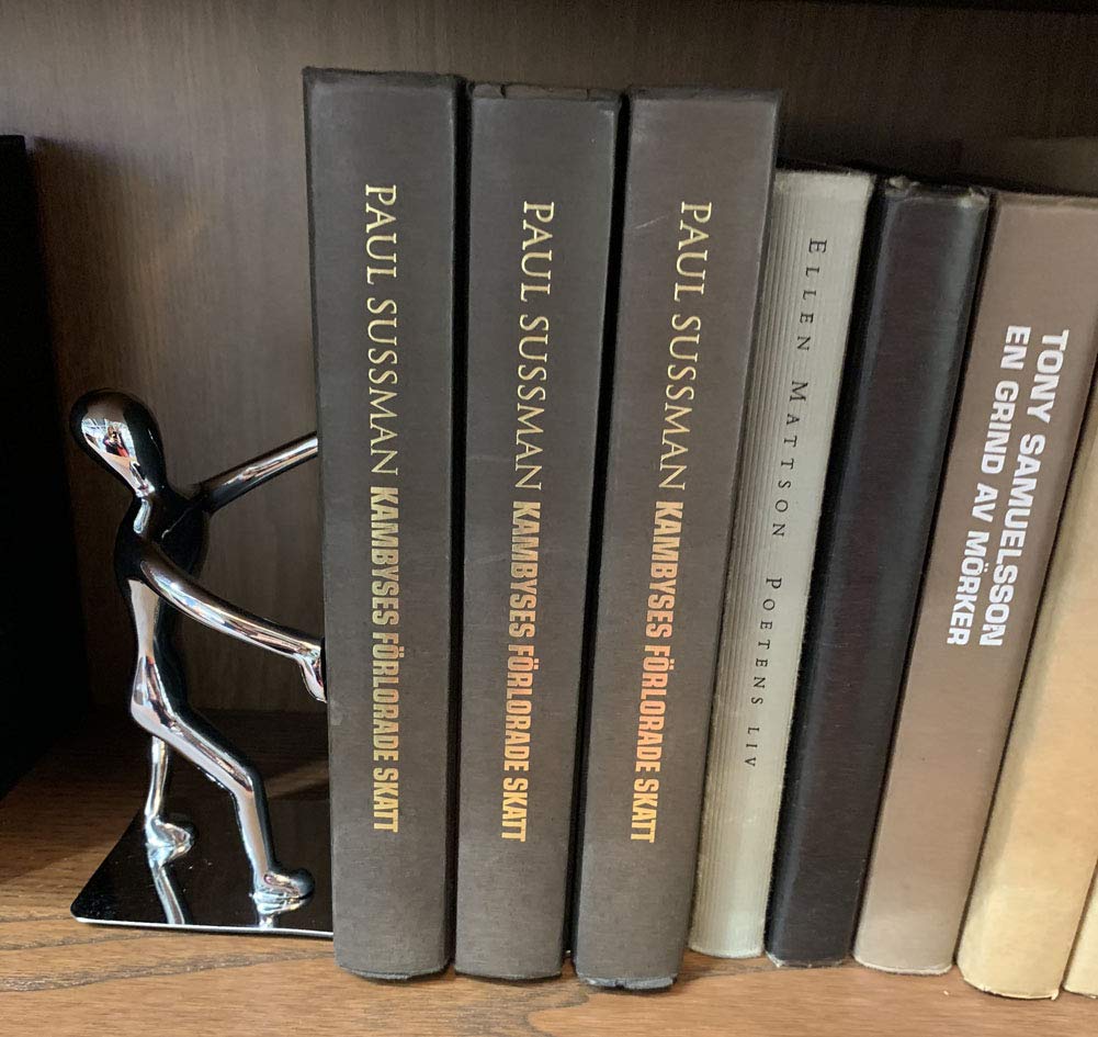 Heavy Duty Stainless Steel Bookends for Shelves - Non-Slip Office & Library Book Holder for Books, CDs, DVDs, Video Games & Magazines - Perfect Gift for Book Lovers (1 Piece) - Ideal for Home Office, School, Kids Room & Bookshelf Organization