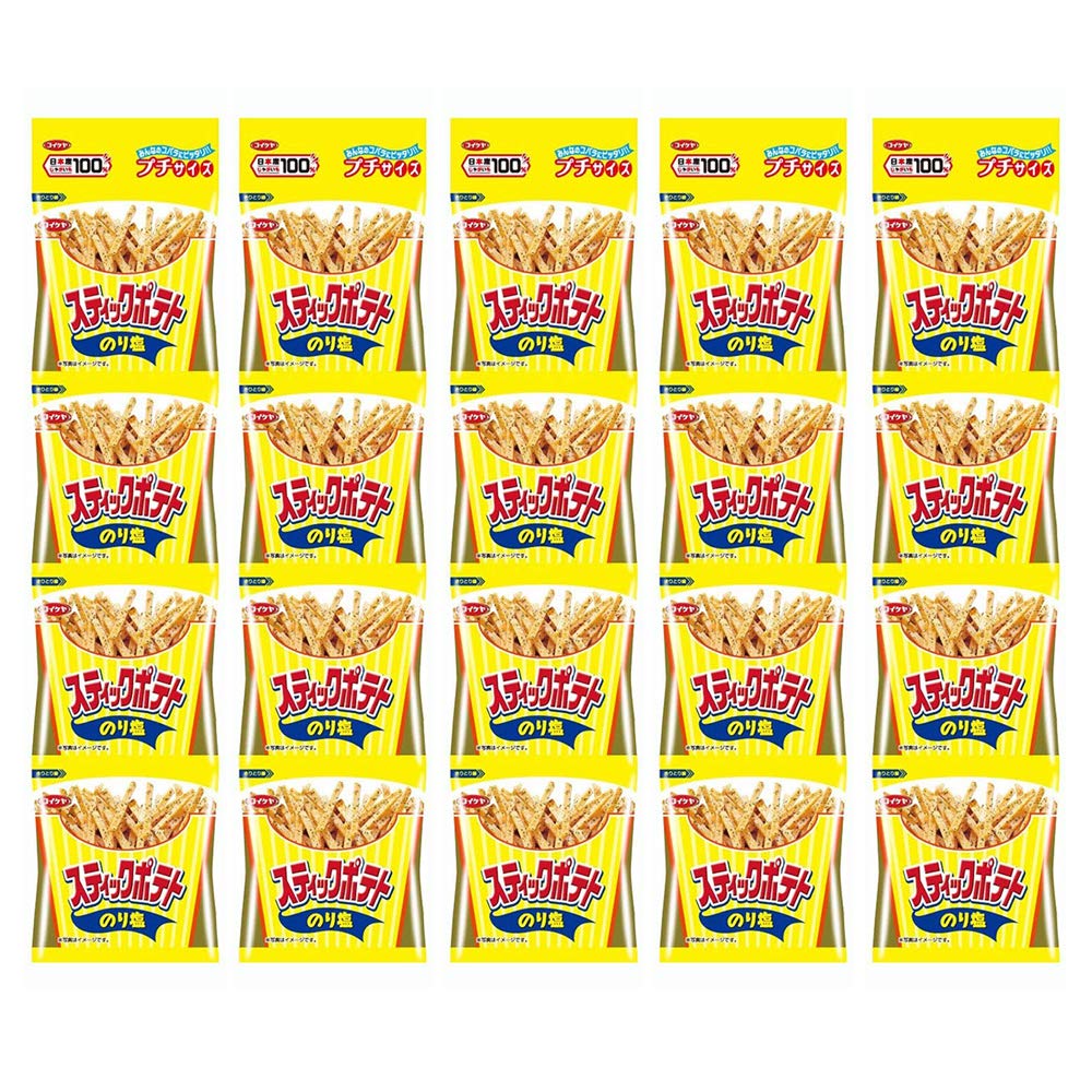 Koikeya Ninjapo Japanese Potato Sticks with Seaweed & Salt - 4pcs (1.8oz each) × 5 Sets - Crunchy Snack for Parties, Movie Nights & Office Breaks
