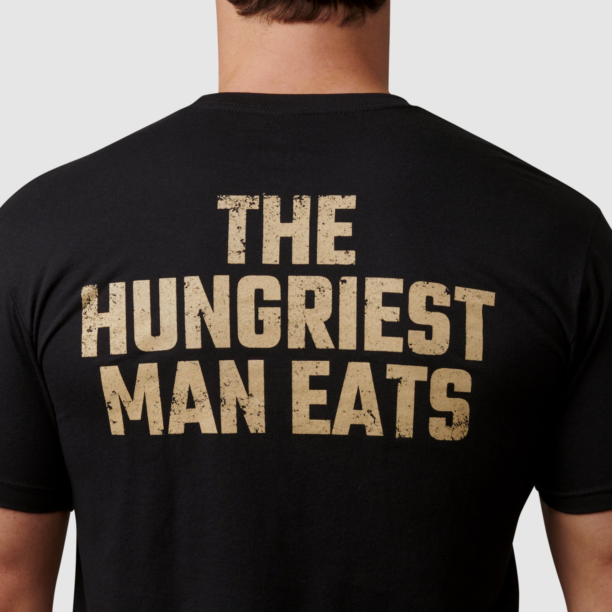 Hungriest Man Eats T-Shirt 2.0 - Funny Graphic Tee for Men (Woodland Black/Tan) - Perfect for Casual Wear, Gifts & Outdoor Adventures