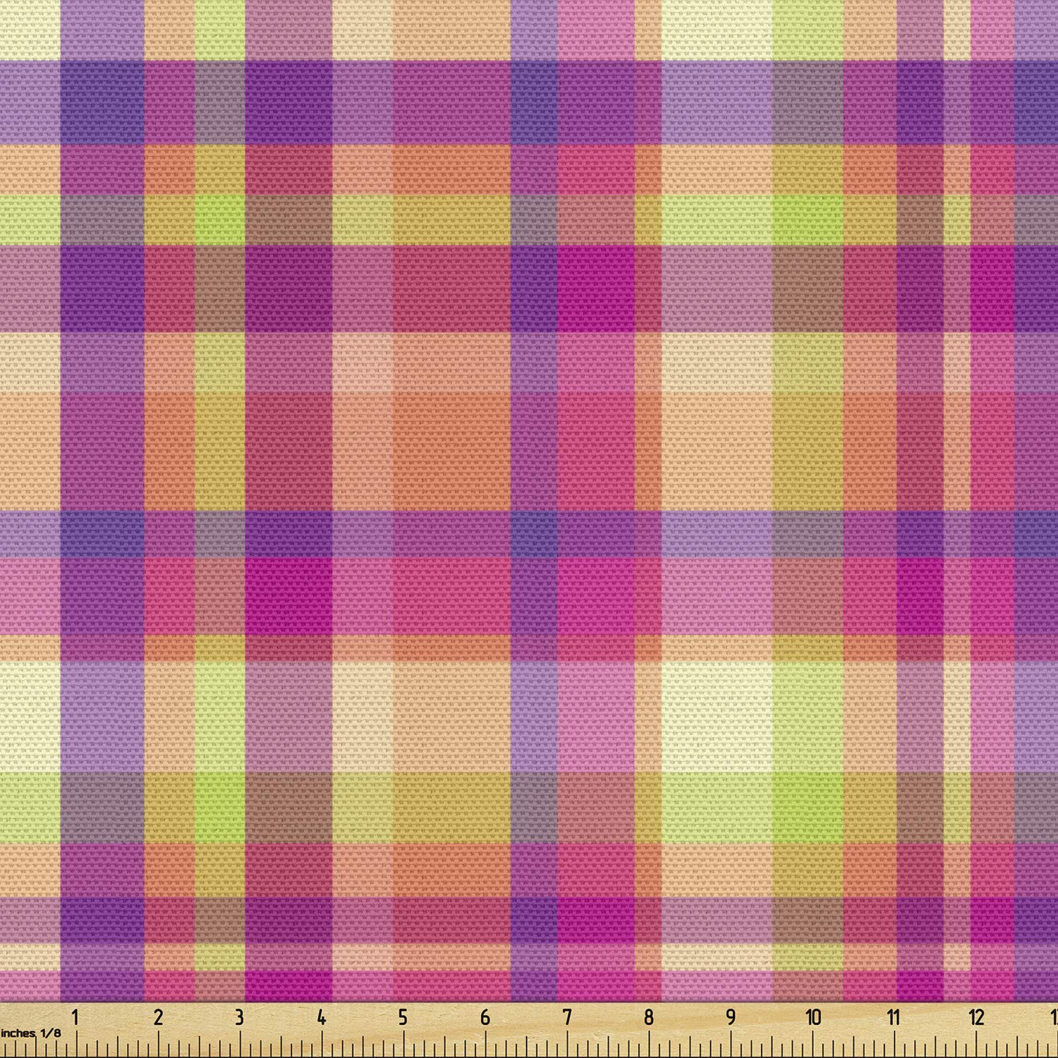 Ambesonne Colorful Pixel Fabric by The Yard - Upholstery & Home Decor for Living Room