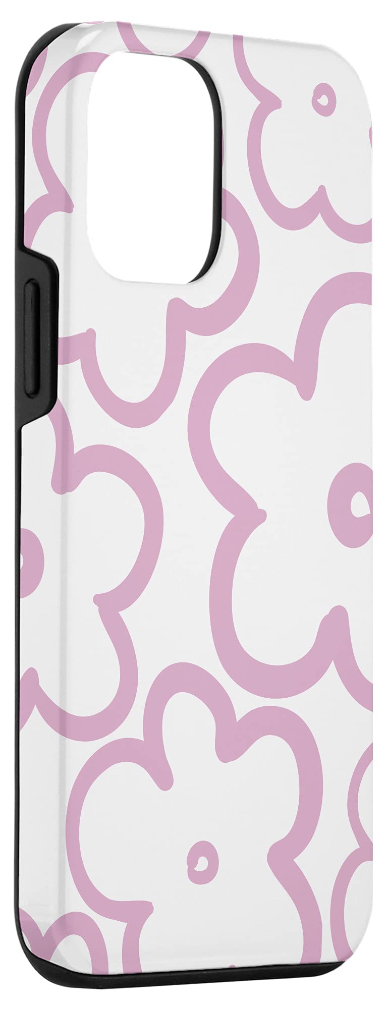 iPhone 12 Mini Cute Floral Case - Wildflower Dusty Rose & White Flower Design | Slim Protective Phone Cover for Women Girls, Perfect for Daily Use & Gift Giving
