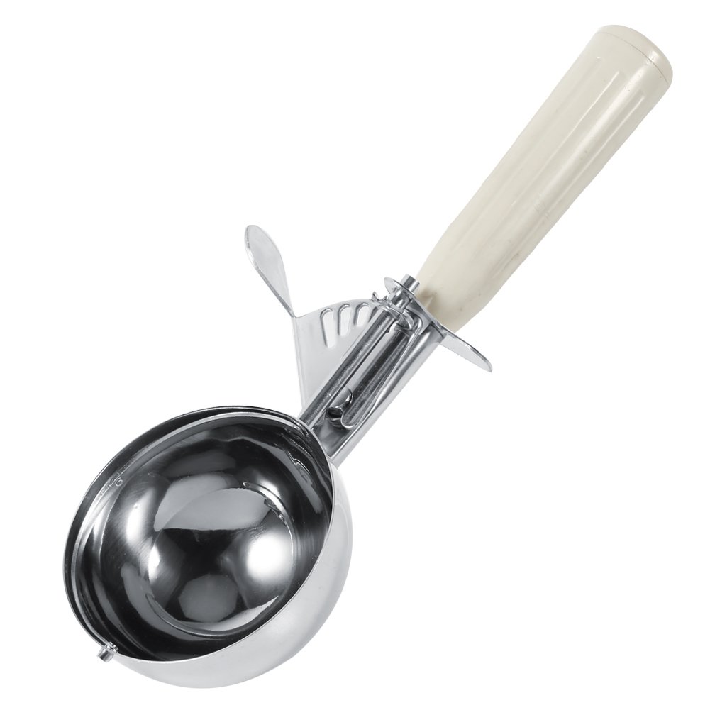 Premium Stainless Steel Ice Cream Scoop with Non-Slip Ergonomic Handle - Cookie Dough & Fruit Scooper - 2.68 Inch Kitchen Tool for Gelato, Sorbet, Baking & Dessert Making