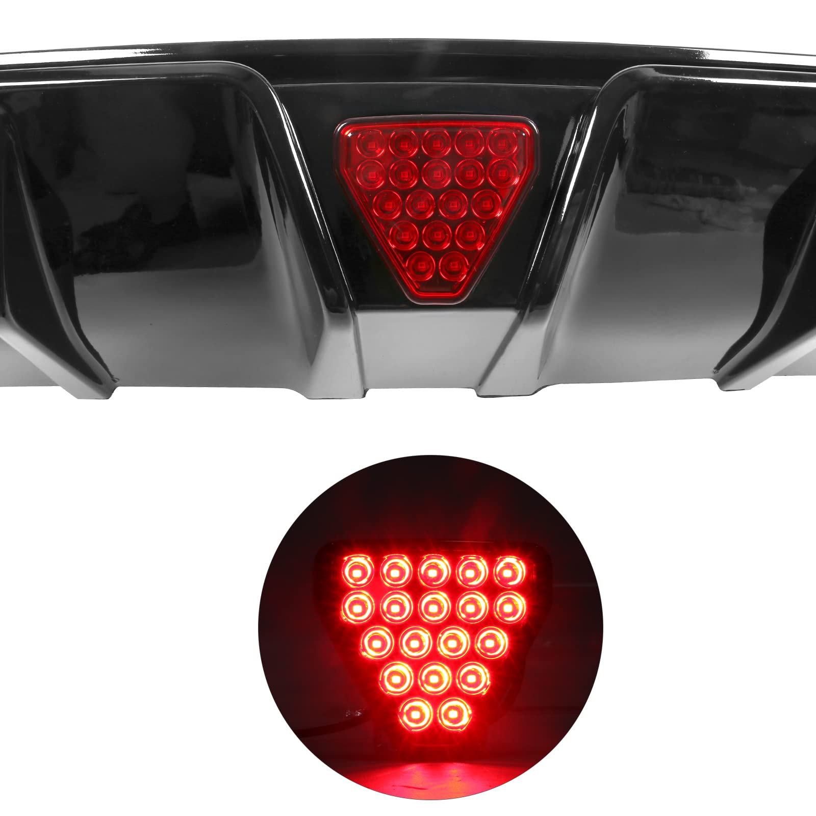 IKON MOTORSPORTS Rear Bumper Diffuser Lip - Gloss Black PP Body Kit Compatible with 2022-2024 Honda Civic 11th Gen (EX/Touring/Si Models) | Aggressive Styling Upgrade for Enhanced Aerodynamics & Sporty Look