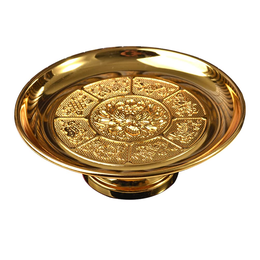 DOITOOL Buddhist Offering Bowl - Sacred Tinplate Altar Plate for Fruits, Desserts & Blessing Foods | Perfect for Rituals, Incense Offerings & Home Altar Decorations
