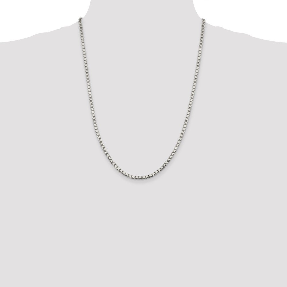 925 Sterling Silver 3.25mm Box Chain Necklace for Women & Men - Durable Lobster Clasp, Hypoallergenic Jewelry - Perfect for Everyday Wear, Gifts & Special Occasions