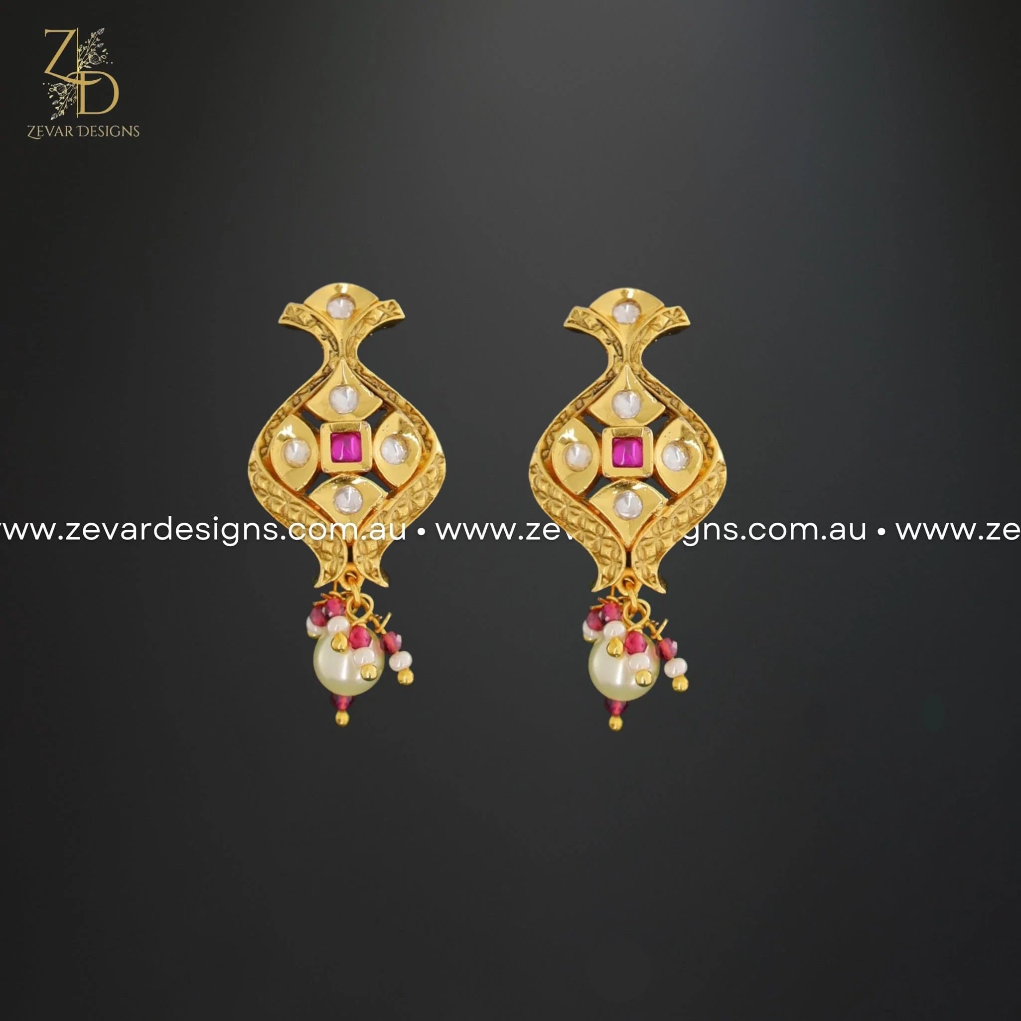 Exquisite Kundan and AD Pendant Set in Ruby Red | Elegant Indian Jewelry for Women | Perfect for Weddings, Parties & Special Occasions
