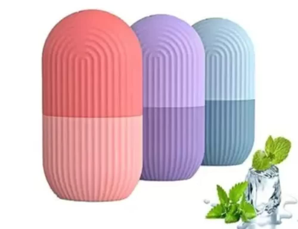 Feelhigh Reusable Ice Roller for Face & Eye - Silicone Facial Massager for Skin Brightening & Puffiness Reduction | Perfect for Morning Routine & Post-Workout Skin Care
