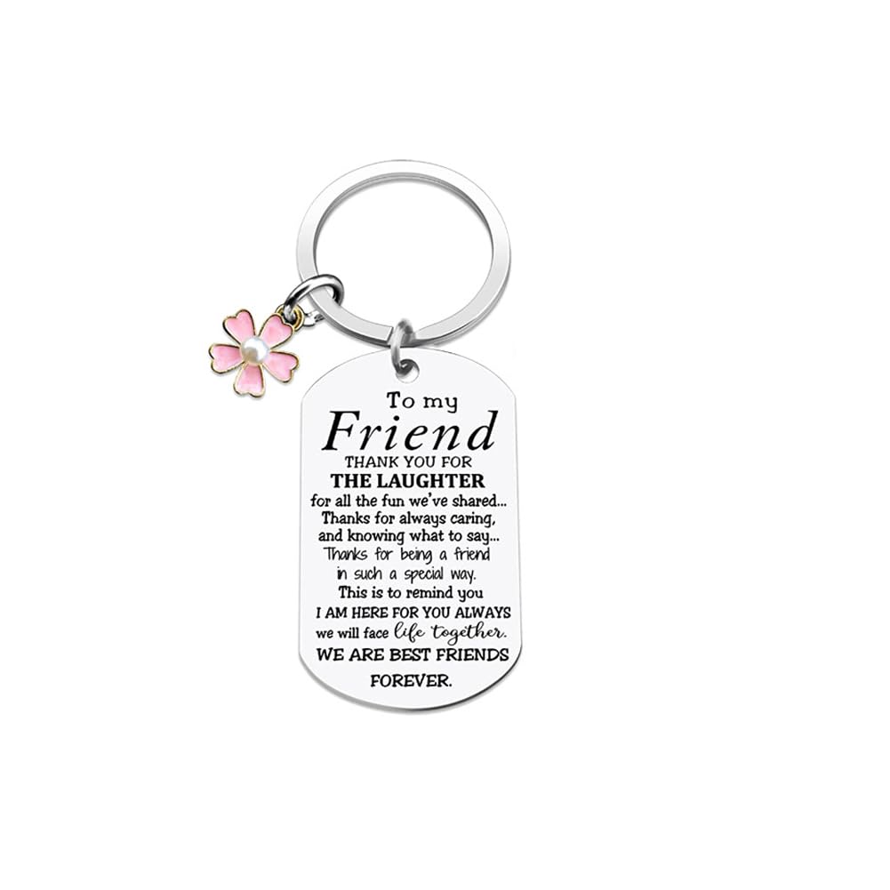 Best Friend Keychains for Women - Cute BFF Gifts for Christmas, Birthday, Friendship Day - Personalized Engraved Keyrings for Bestie, Sister, Girlfriend (Great for Everyday Carry & Gift Giving Occasions)