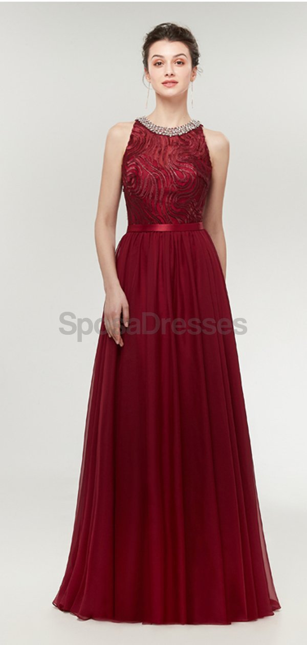 Elegant Red Beaded Long Evening Prom Dress for Women - Perfect for Formal Parties, Homecoming, and Special Occasions | Style 12002