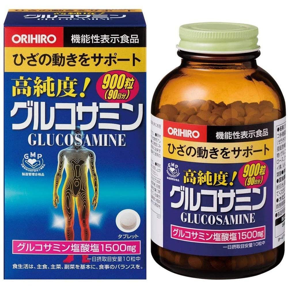 Orihiro Glucosamine 1500mg - 900 Tablets Japanese Joint Health Supplement for Pain Relief & Mobility Support - Ideal for Athletes & Seniors