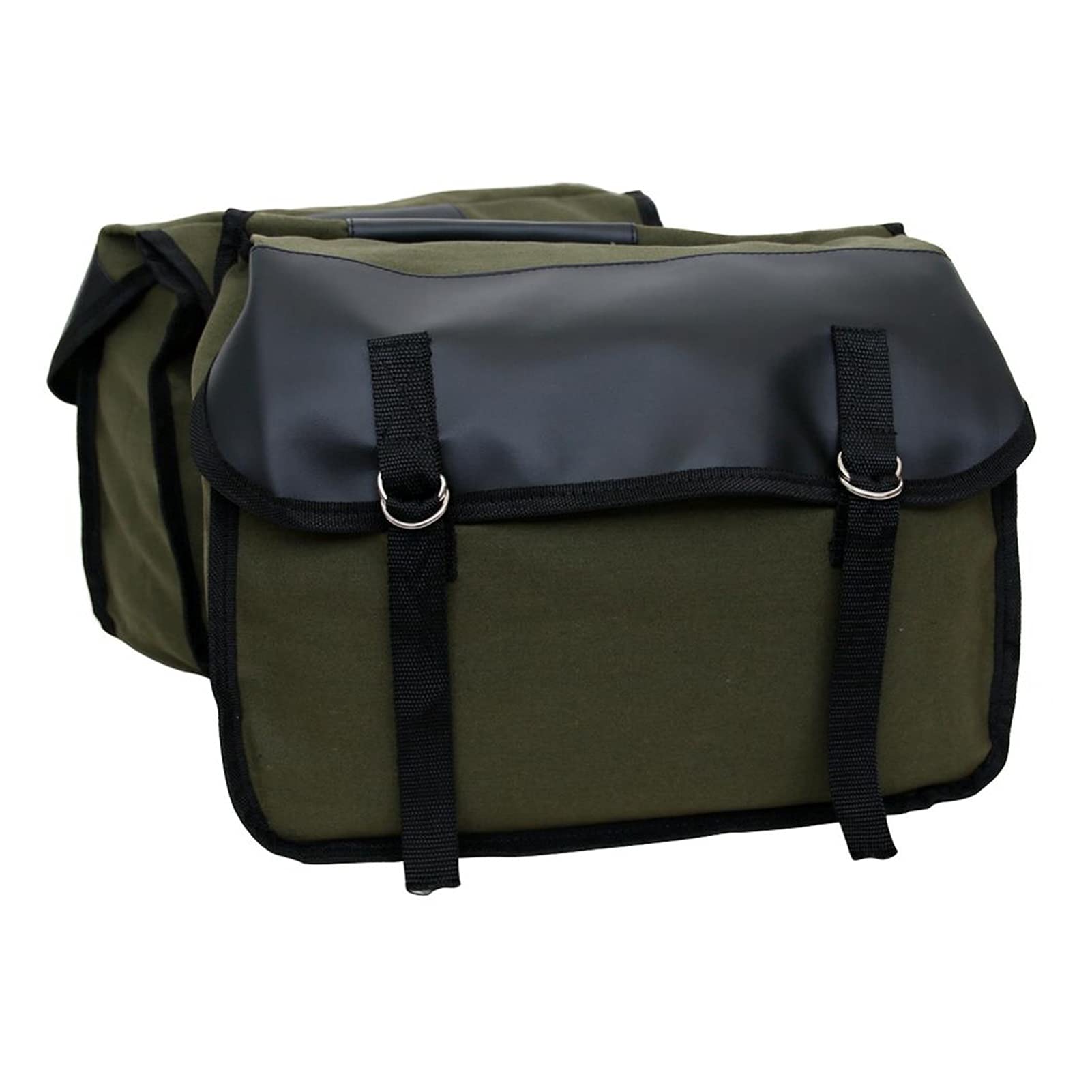 Zhiming Vintage Canvas Motorcycle Saddle Bag - Waterproof Rear Trunk Luggage for Motorbike & Bicycle - Durable Travel Storage Pack (Black) - Perfect for Road Trips, Commuting & Outdoor Adventures