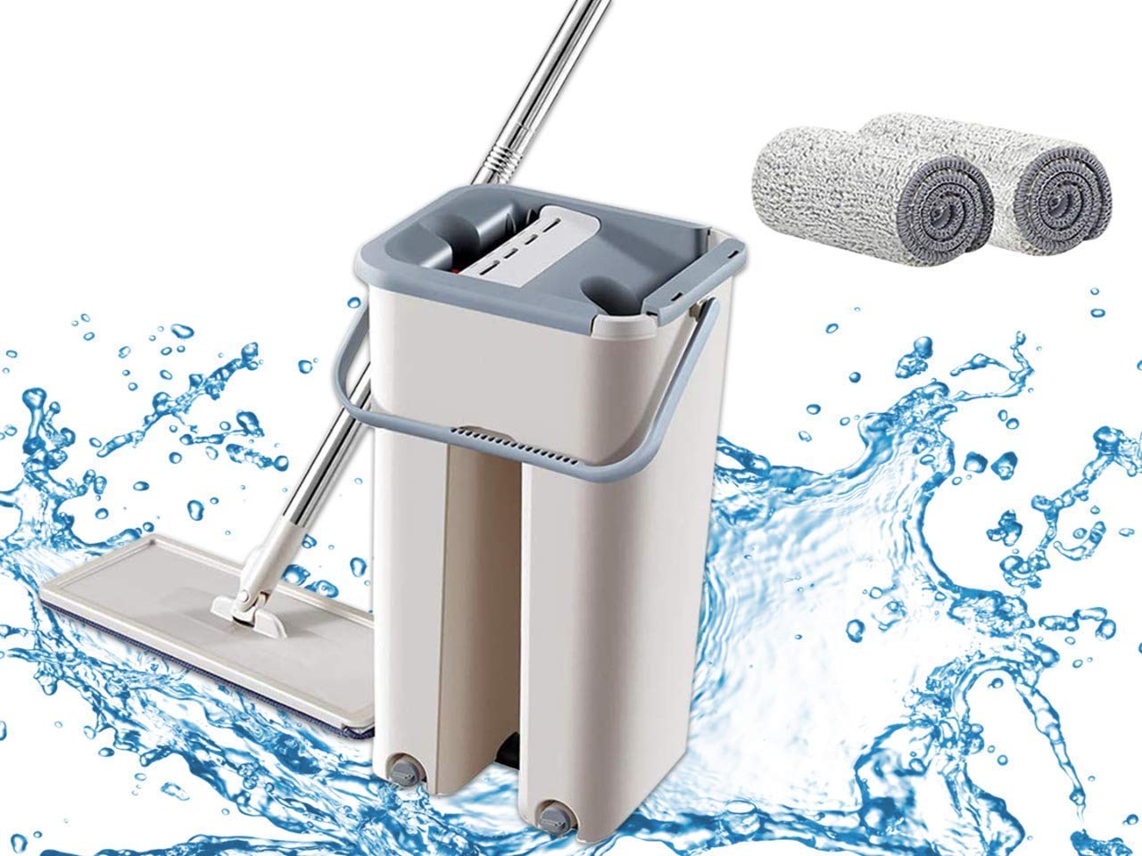 Premium Microfiber Cleaning Mop with Bucket Set - Heavy Duty Floor Mop for Home, Kitchen, Office - Washable & Reusable for Hardwood, Tile, Laminate Floors - Ideal for Daily Cleaning & Spill Cleanup