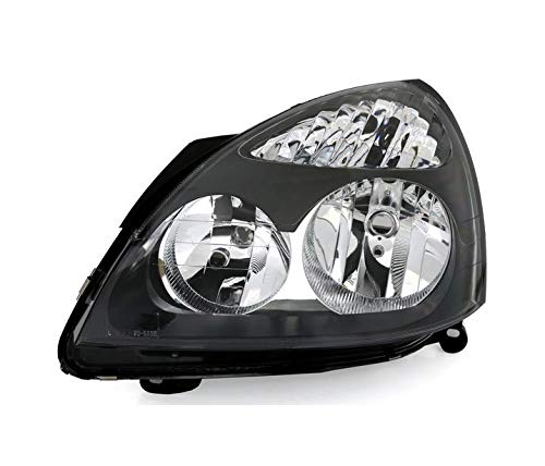 Renault Clio II Thalia Left Headlight Assembly (2001-2005) - VP1375L Black Projector Headlamp for Driver Side | Perfect Replacement for LHD Models | Enhances Night Driving Safety & Vehicle Appearance