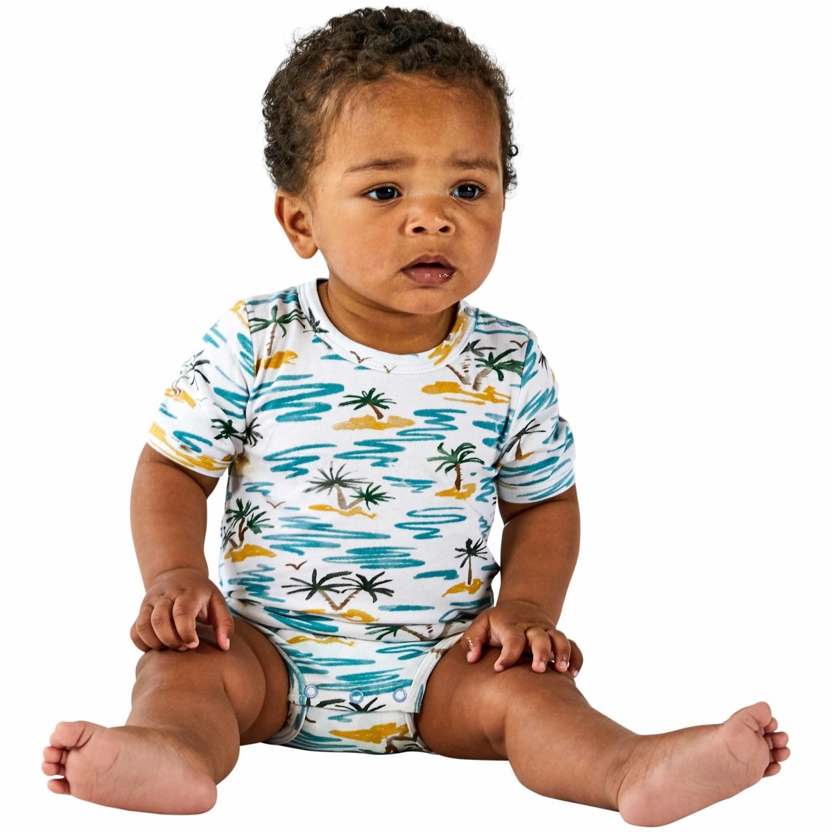 Castaway Organic Cotton Short Sleeve Baby Romper - Soft & Breathable Infant Jumpsuit for Playtime, Outings & Photo Shoots