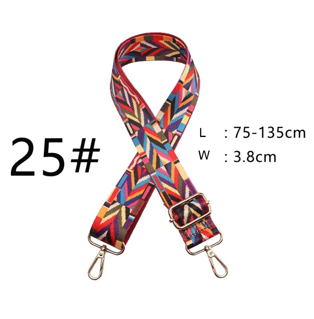 **Guitar Style Crossbody Strap for Handbags - Multicolor Canvas Purse Strap Replacement (25#) - Perfect for Casual Outings, Travel & Everyday Use**