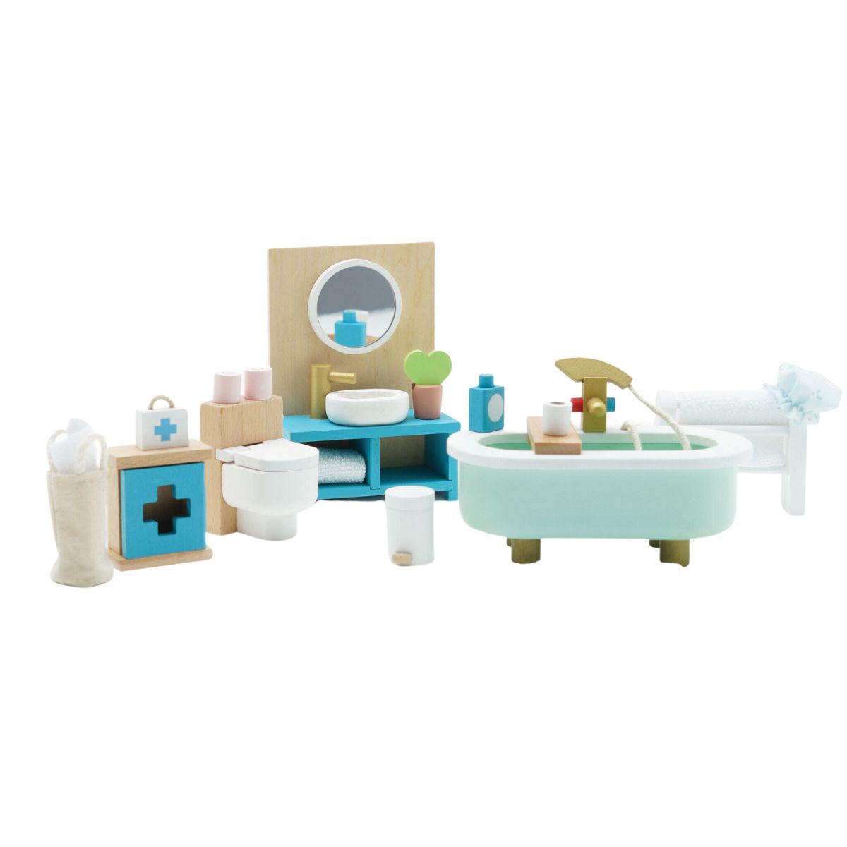 Miniature Dollhouse Bathroom Set - 12-Piece Tiny Bathroom Furniture for Dolls - Perfect for Dollhouse Decor, Kids Play & Collectors | Great Gift for Girls & DIY Miniature Enthusiasts