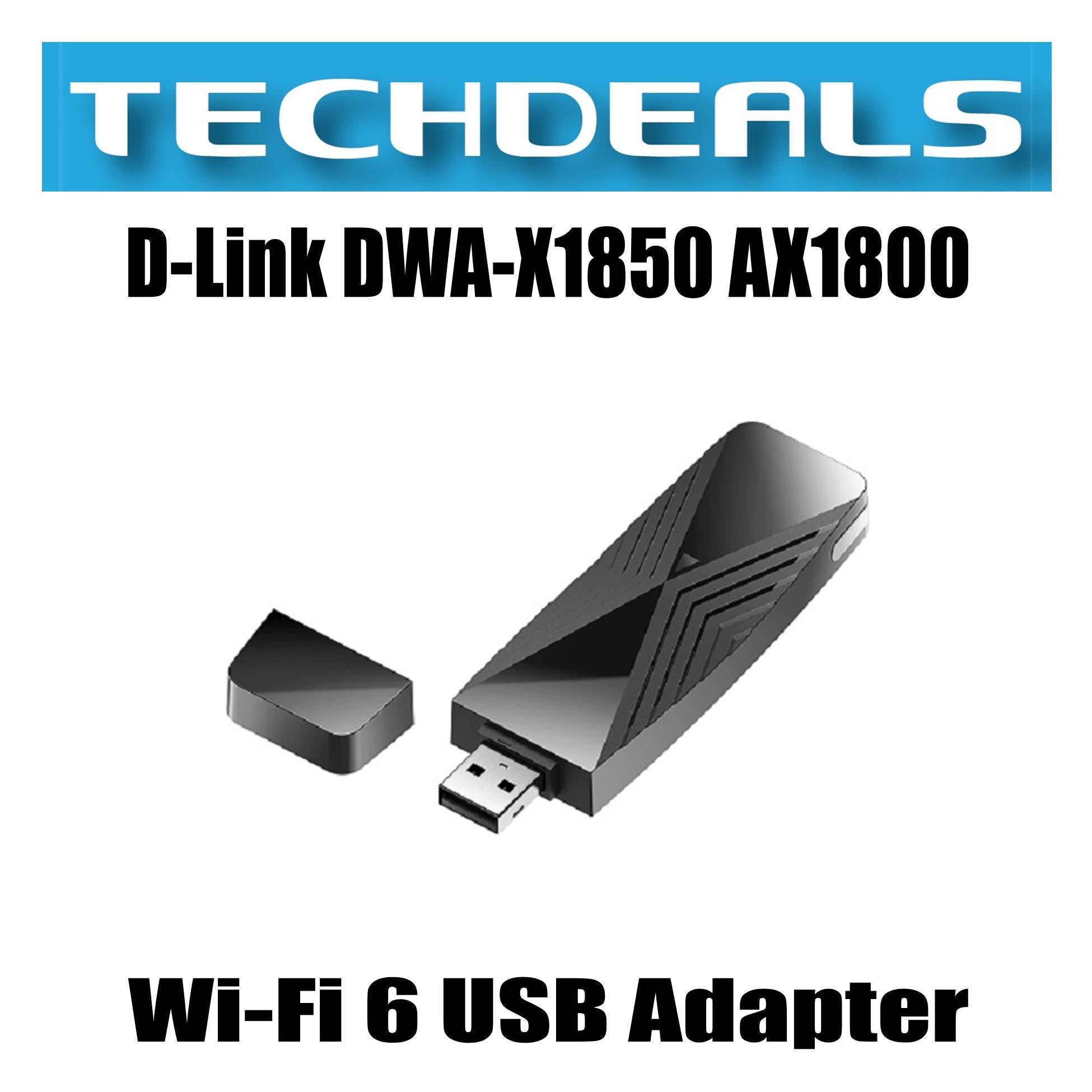D-Link DWA-X1850 AX1800 Wi-Fi 6 USB Adapter - High-Speed Wireless Network Adapter for PC/Laptop, Dual Band 2.4GHz/5GHz, Easy Plug & Play - Perfect for Gaming, Streaming & Home Office