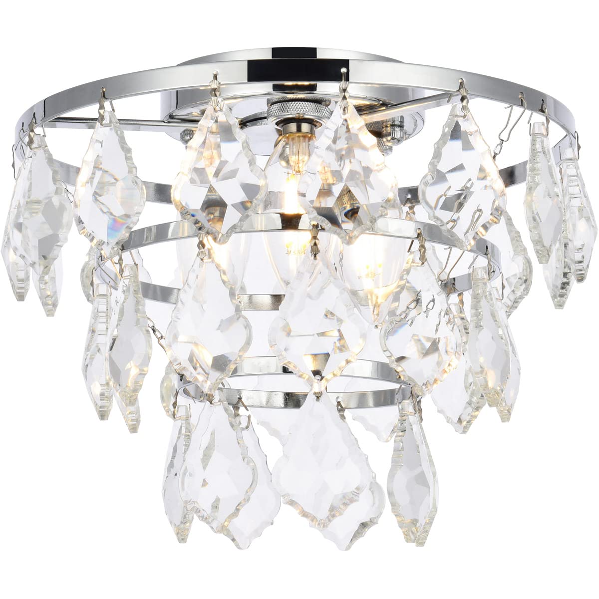 Ella 10 Inch Chrome Flush Mount Ceiling Light - Modern Indoor Lighting Fixture for Living Room, Bedroom & Kitchen | Energy Efficient LED Home Decor