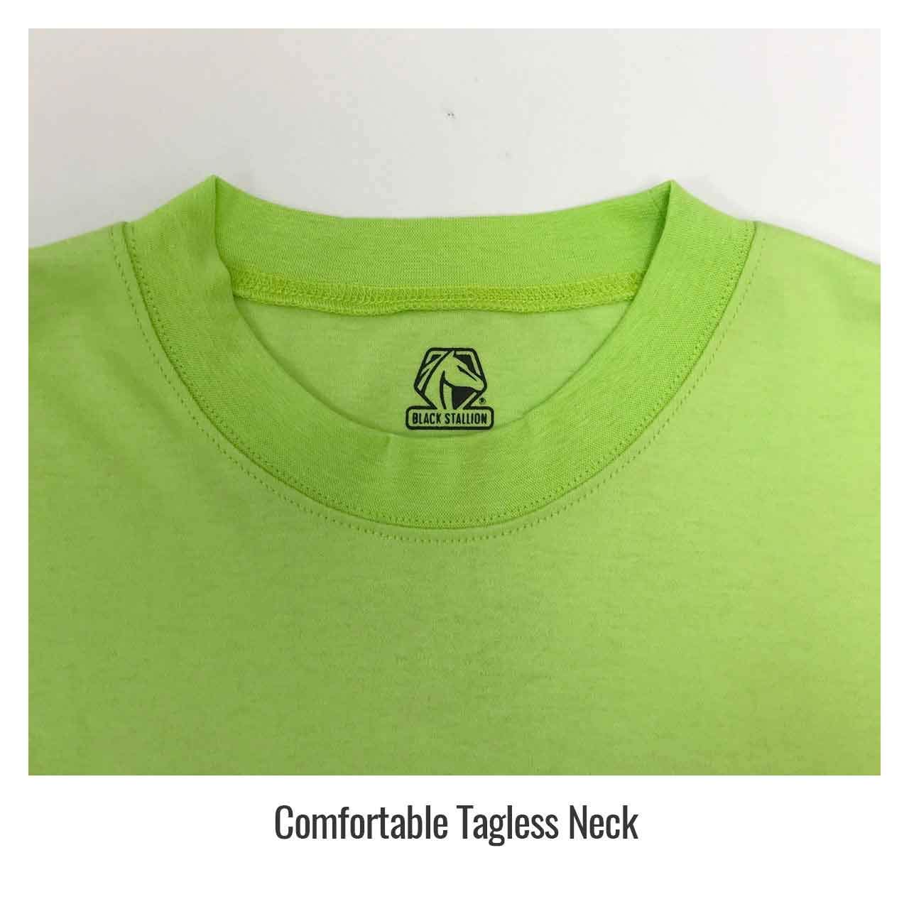 Black Stallion TF2511 NFPA 2112 & NFPA 70E Certified Flame Resistant Cotton Long Sleeve T-Shirt with Reflective Tape - Lime Green, Size Medium - Ideal for Electrical Work, Oil & Gas Industry, and Hazardous Work Environments