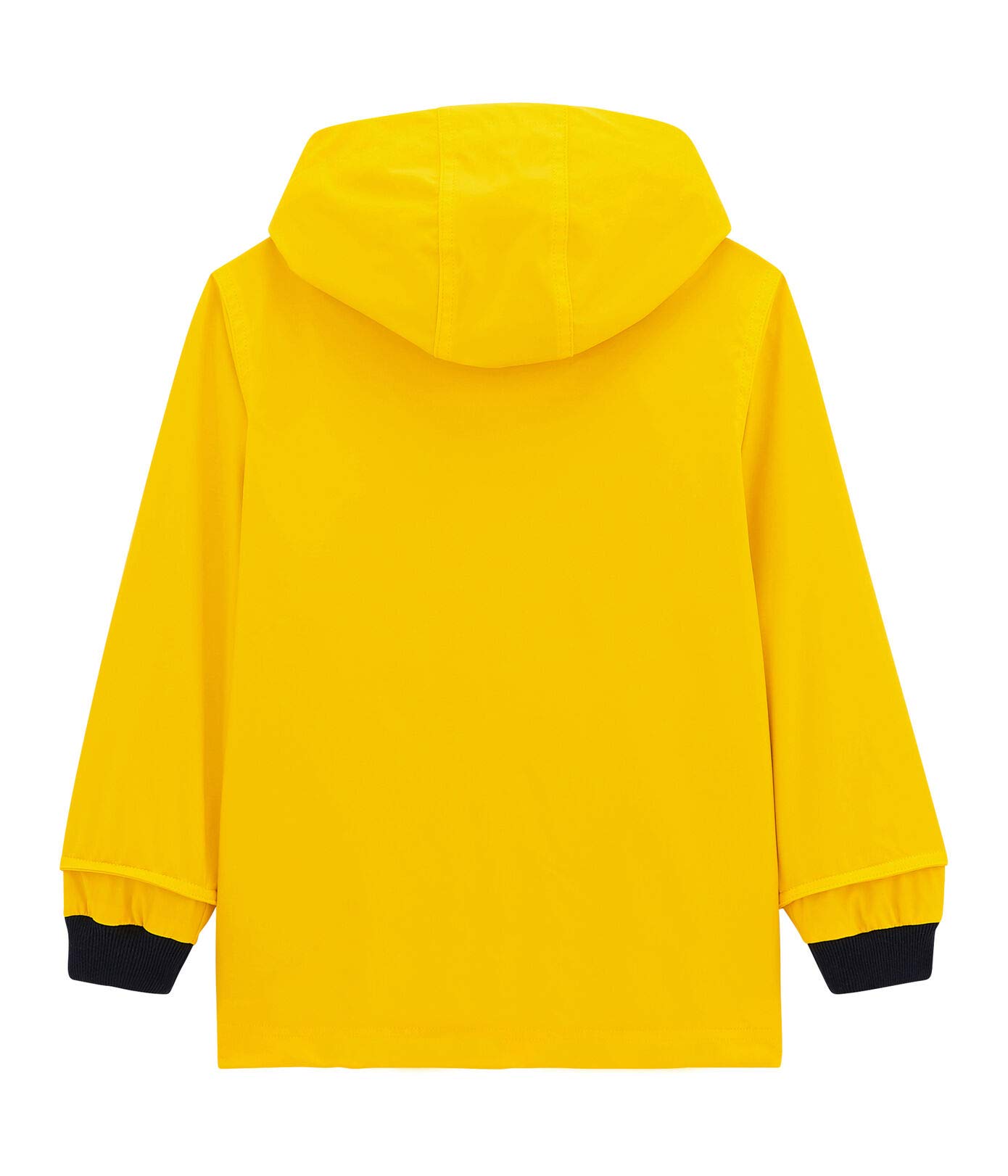 Petit Bateau Unisex Kids' Waterproof Rain Jacket with Hood - Bright Yellow (Size 10) for Outdoor Play & School - Style 54341