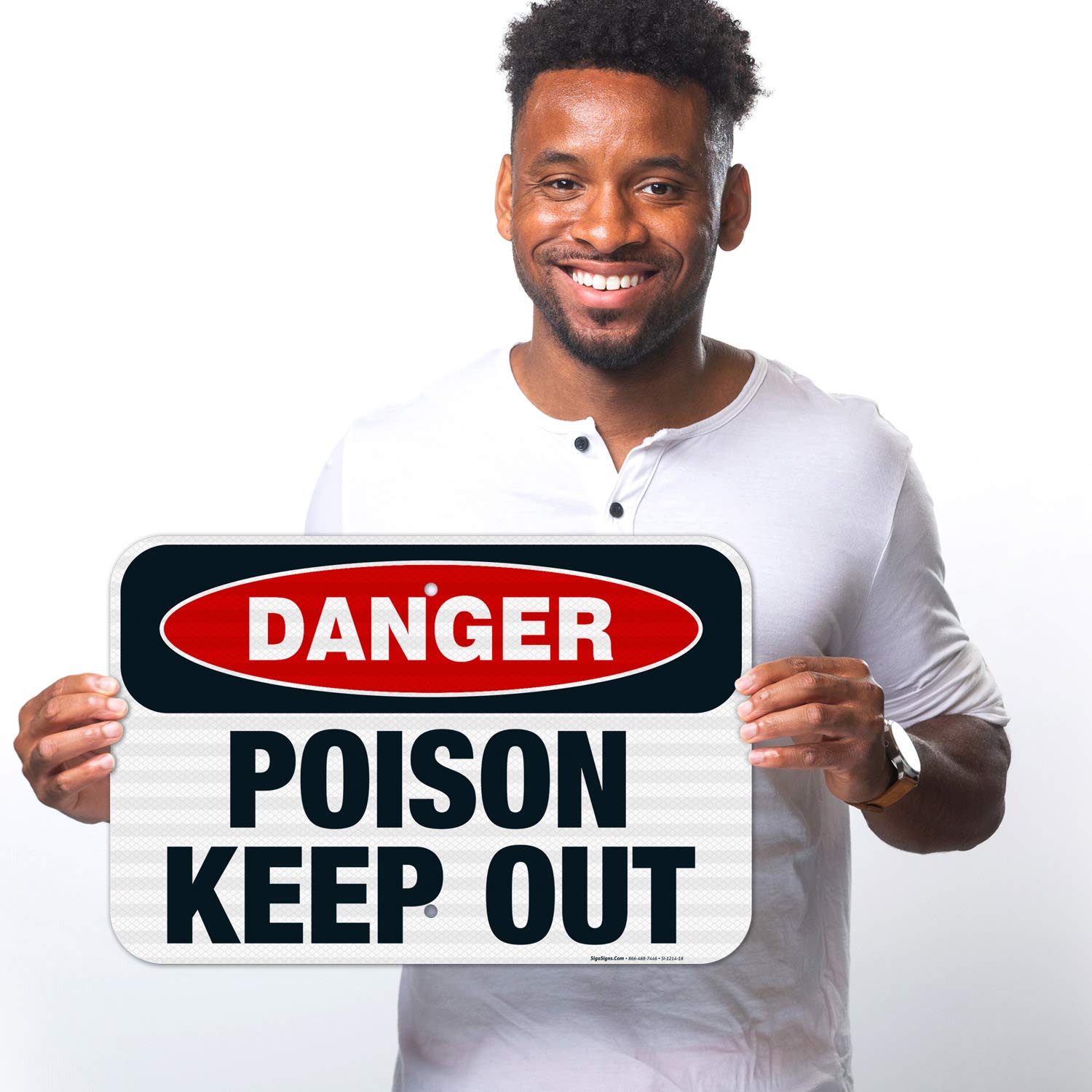 Danger Poison Keep Out Sign - OSHA Approved 12x18 Inches, 3M EGP Reflective .063 Aluminum - Fade Resistant for Indoor & Outdoor Use - Made in USA - Perfect for Warehouses, Construction Sites & Hazardous Areas