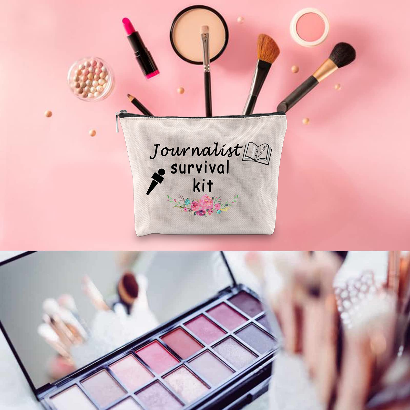 WCGXKO Journalist Survival Kit - Premium Zipper Pouch & Makeup Bag - Perfect Court Reporter Graduation Gift & Journalism Gift - Ideal for Newsroom, Travel, and Professional Use