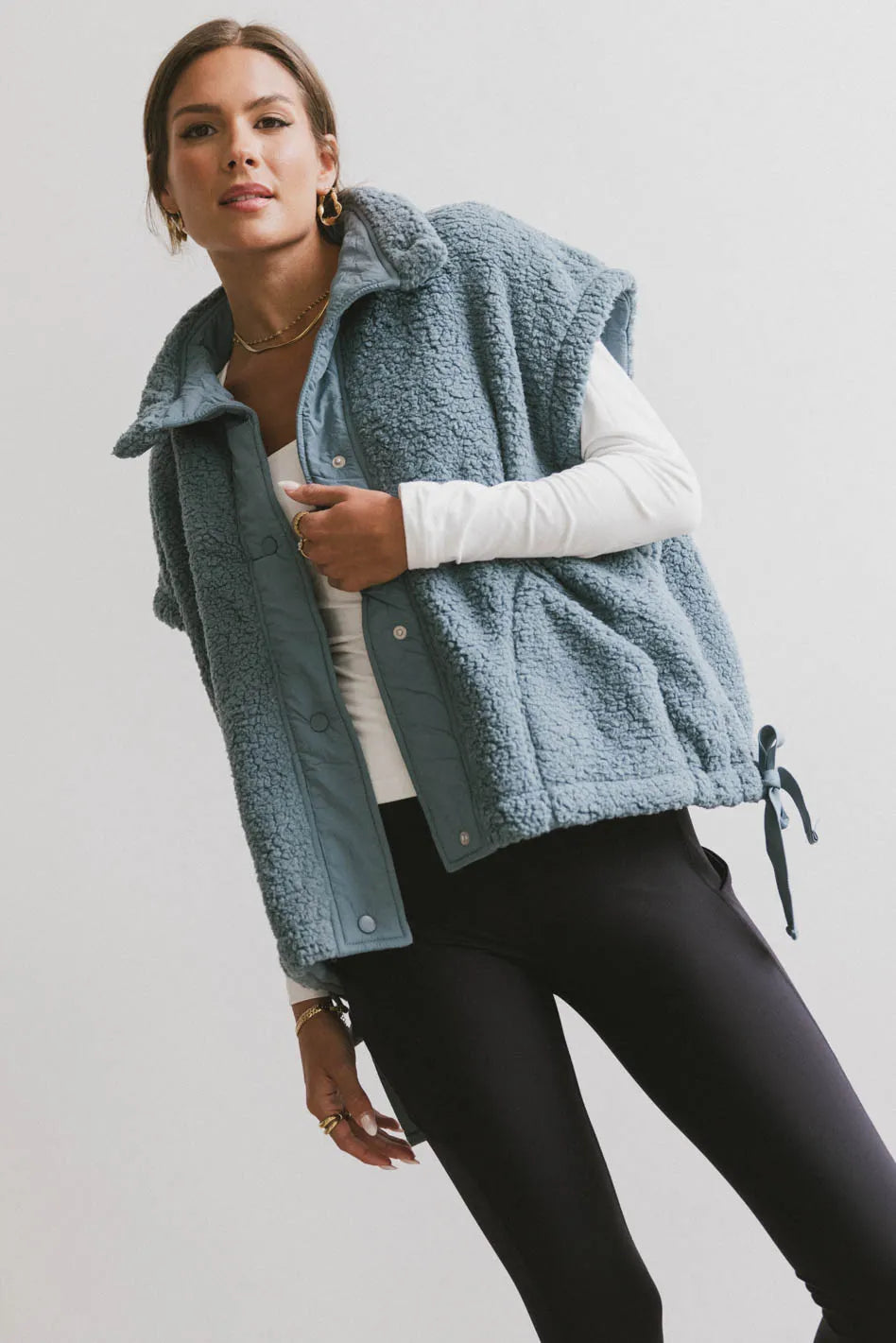 Johanna Sherpa Vest for Women - Cozy Blue Fleece Jacket for Winter & Fall | Perfect for Outdoor Activities, Hiking & Casual Wear