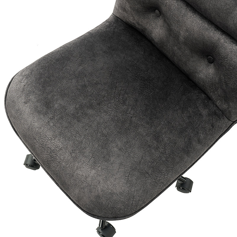 Leonhard Upholstered Swivel Task Chair - Adjustable Height Office Chair with Plush Velvet Fabric & Smooth-Rolling Wheels for Home Office, Study, or Workspace